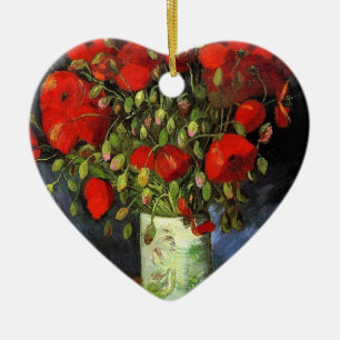 Ornamento De Cerâmica Vase com papagaios vermelhos Vincent van Gogh
