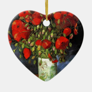 Ornamento De Cerâmica Vase com papagaios vermelhos Vincent van Gogh