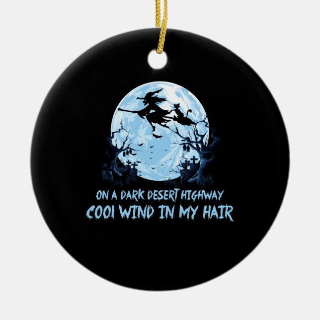 Ornamento De Cerâmica Vassouras Andando Em Estradas Escuras Do Deserto (Frente)