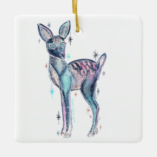 Ornamento De Cerâmica Veado de inverno de Natal mágico