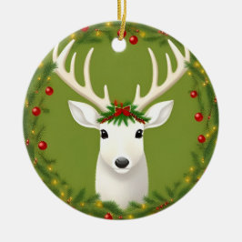Ornamento De Cerâmica Veado de natal bonito