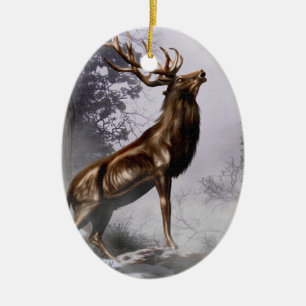 Ornamento De Cerâmica Veado do inverno
