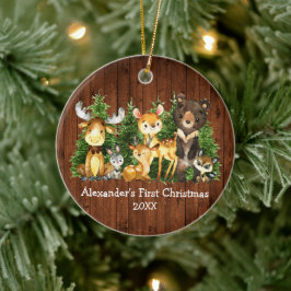 Ornamento De Cerâmica Veado dos Primeiros Animais de Natal do Bebê