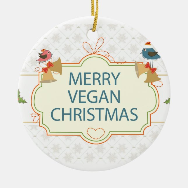 Ornamento De Cerâmica Vegan Christmas (Frente)