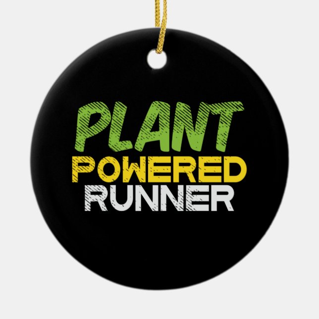Ornamento De Cerâmica Vegan - Runner Powered (Frente)