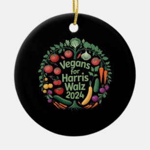 Ornamento De Cerâmica Vegans for Harris Waltz 2024 mostram seu apoio