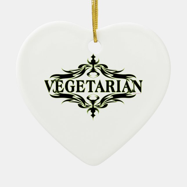 Ornamento De Cerâmica Vegetariana (Frente)