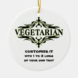 Ornamento De Cerâmica Vegetariana Personalizada