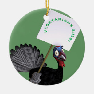 Ornamento De Cerâmica Vegetarianos Regra!