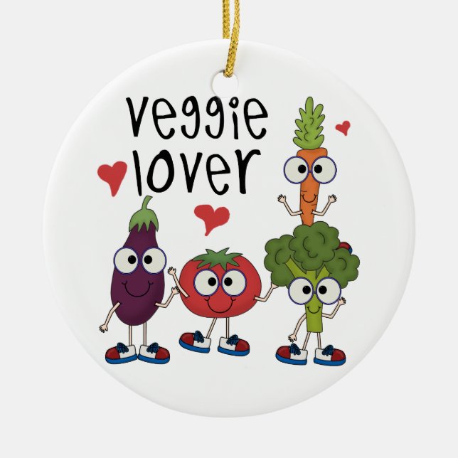 Ornamento De Cerâmica Veggie Lover (Frente)