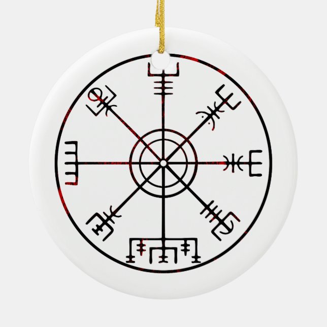 Ornamento De Cerâmica Vegvisir - Corridas Protetoras Islandesas (Traseira)