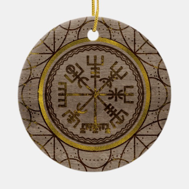 Ornamento De Cerâmica Vegvisir. O compasso mágico de Viking da navegação (Frente)