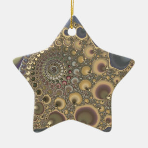 Ornamento De Cerâmica Veia de prata! Arte do Fractal