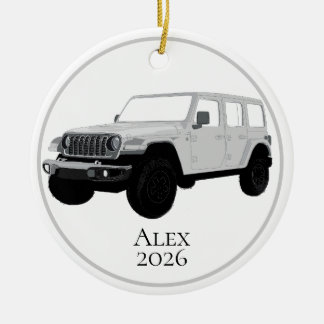 Ornamento De Cerâmica Veículo Utilitário Off-Road Cinza Claro grade de 7
