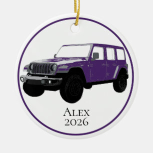 Ornamento De Cerâmica Veículo Utilitário Off-Road Roxo com grade de 7 sl