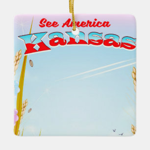 Ornamento De Cerâmica Veja a América! - Kansas