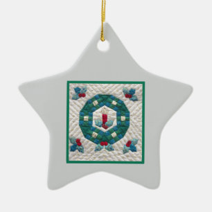 Ornamento De Cerâmica Vela Inclinada Primeiro Natal 2