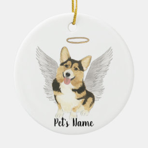 Ornamento De Cerâmica Vela Pilar de Memória de Simpatia Corgi Tricolor