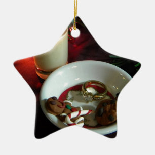 Ornamento De Cerâmica Vela V do biscoito do Natal