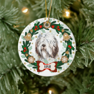 Ornamento De Cerâmica Velha Inglaterra Cão Cachorro de Natal Cachorro Ca