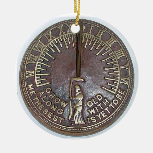 ORNAMENTO DE CERÂMICA VELHO COMIGO O MELHOR AINDA NÃO (Frente)