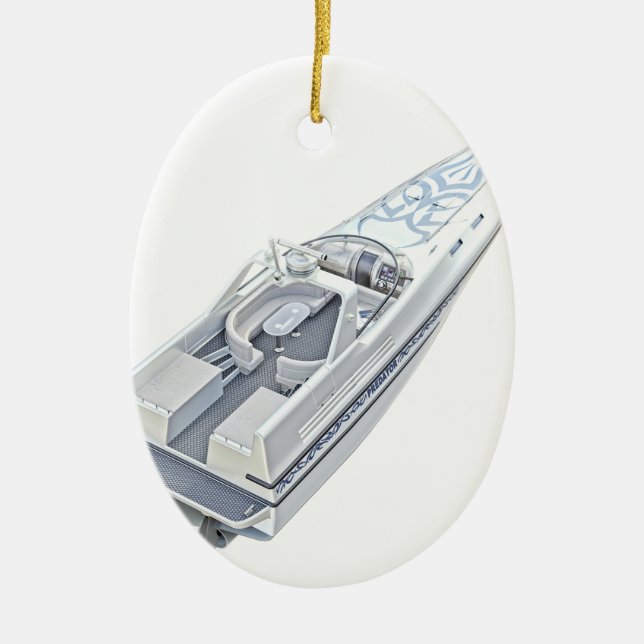 Ornamento De Cerâmica Velocidade do Boat de Acima (Frente)