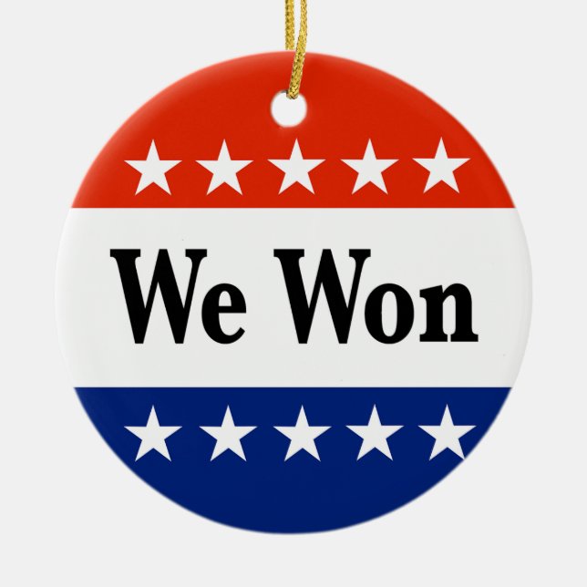 Ornamento De Cerâmica Vencemos Eleições 2026 (Frente)