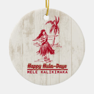 Ornamento De Cerâmica Vende Holiday Hawaiian Hula Girl