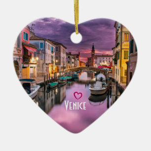 Ornamento De Cerâmica Veneza, canal cénico de Italia & arquitetura