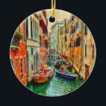 Ornamento De Cerâmica Veneza Canal Veneza Itália<br><div class="desc">Tartografia por Shawna Mac</div>