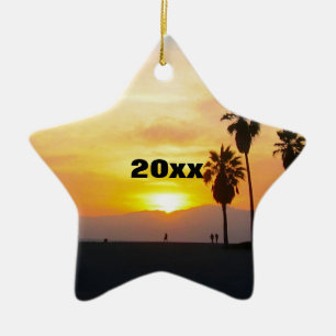 Ornamento De Cerâmica Venice Beach California Sunset Souvenir
