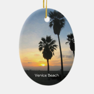 Ornamento De Cerâmica Venice Beach California Sunset Souvenir