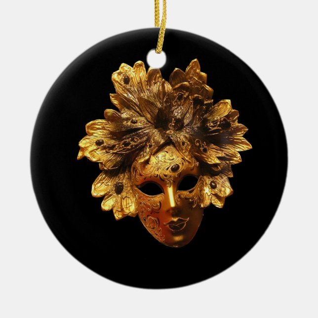 Ornamento De Cerâmica Ventian Mask Ornament (Frente)