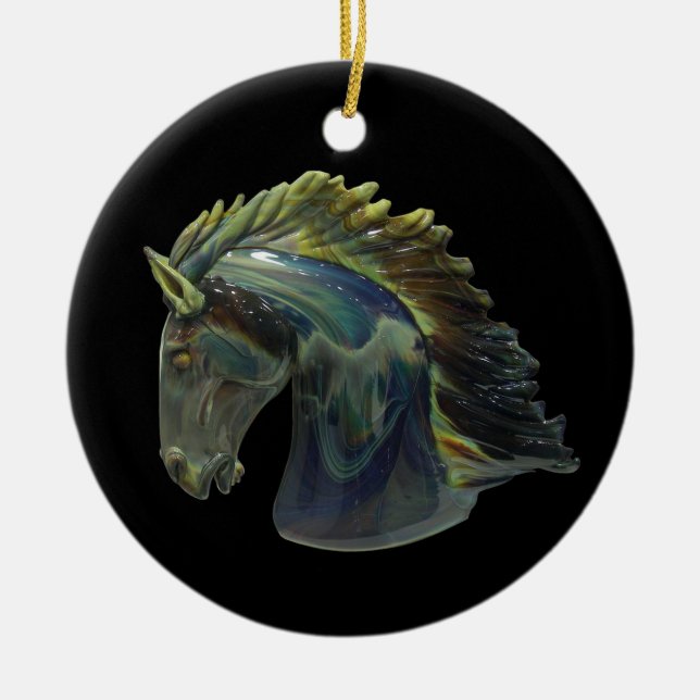 Ornamento De Cerâmica Ventian Murano Glass Horse Ornament (Frente)
