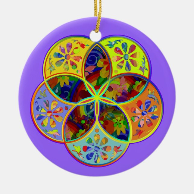 Ornamento De Cerâmica Venus Flower of Love fineART Flower Power (Frente)