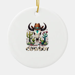 Ornamento De Cerâmica Verão abaixo Cowboy Vaca Crânio do crânio ocidenta
