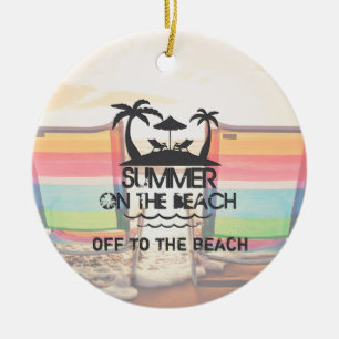 Ornamento De Cerâmica Verão na praia personalizado