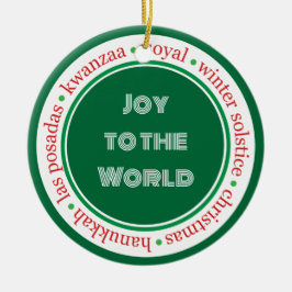 Ornamento De Cerâmica Verde de Férias/Ornamento Vermelho