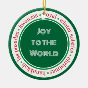 Ornamento De Cerâmica Verde de Férias/Ornamento Vermelho