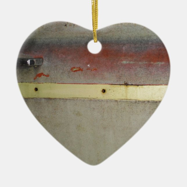 Ornamento De Cerâmica Verde desbotado, Vermelho, Azul e Amarelo enferruj (Frente)