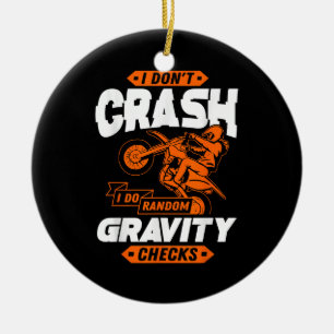 Ornamento De Cerâmica Verificações Aleatórias de Gravidade - Motocross e