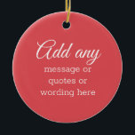 Ornamento de Cerâmica Vermelha Elegante Simples PE<br><div class="desc">Vermelho Elegante Comum CLIENTE para Natal,  Casamento e qualquer ocasião</div>