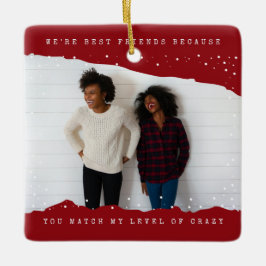 Ornamento De Cerâmica Vermelha | Feriado do Melhor Amigo da Máquina de D