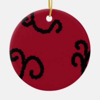Ornamento De Cerâmica Vermelho Clássico e Cabeça Negra