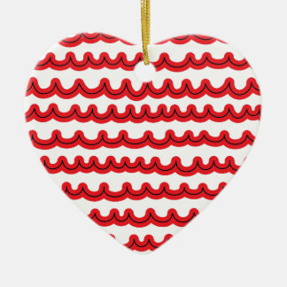 Ornamento De Cerâmica Vermelho de Ondas do Oceano Whimsso