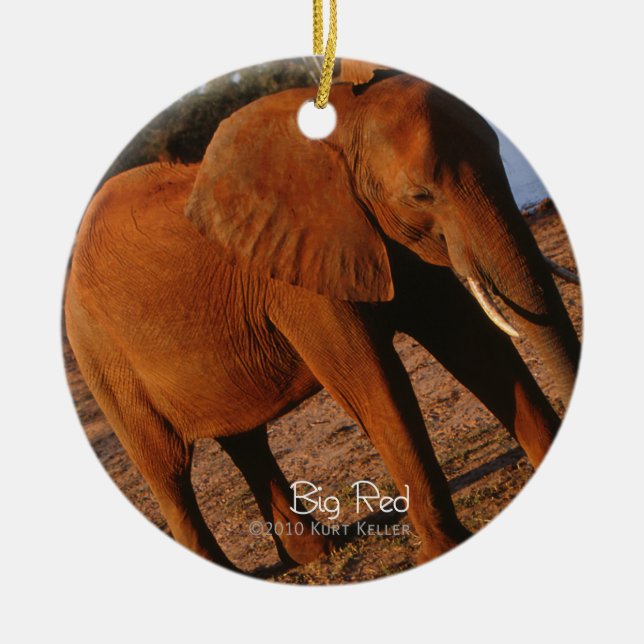 Ornamento De Cerâmica Vermelho Grande (Frente)