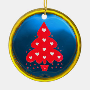 ORNAMENTO DE CERÂMICA VERMELHO NATAL ÁRVORE HOLIDAY FESTA DE FERIADO