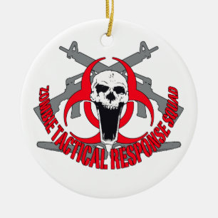 Ornamento De Cerâmica Vermelho tático do zombi