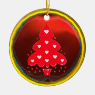 Ornamento De Cerâmica Vermelho VERMELHO da FESTA NATALÍCIA da ÁRVORE d