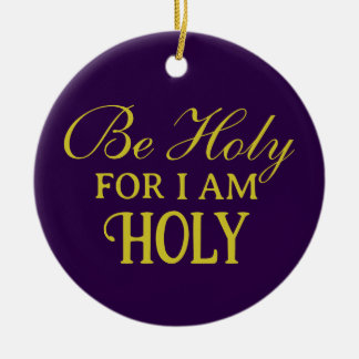 Ornamento De Cerâmica Versículo da Sagrada Bíblia Roxo e Dourado Cristão